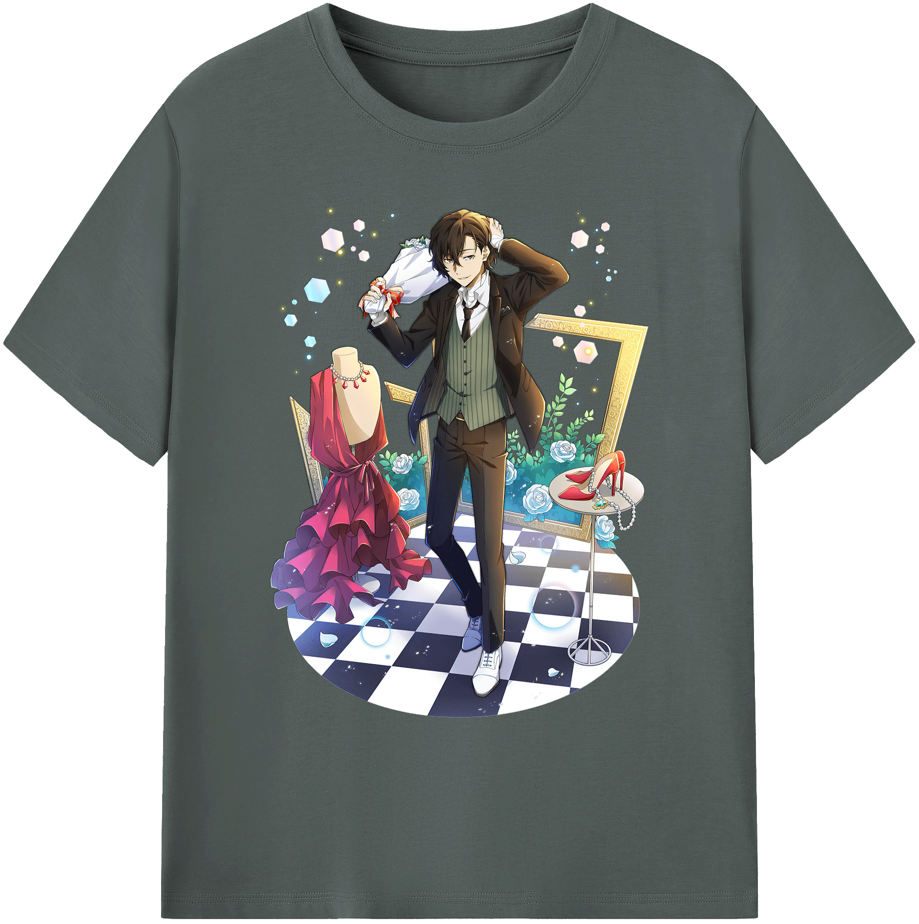 （画像用） 文豪ストレイドッグス Bungo Stray Dogs 綿100％ メンズ半袖Tシャツ｜肌触りやわらか＆通気性
